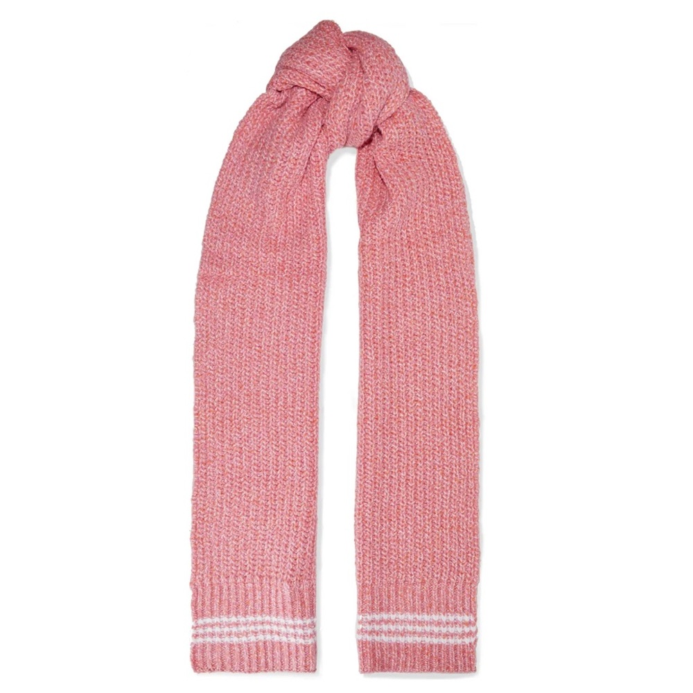 RAG & BONE Merino Wool Blend Scarf - Pink with Stripe Detail - NWT